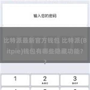 比特派最新官方钱包 比特派(Bitpie)钱包有哪些隐藏功能？