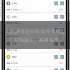 比特派钱包安装 比特派钱包：功能全面、实用高效。
