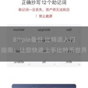 Bitpie备份 比特派入门指南：让您快速上手比特币世界
